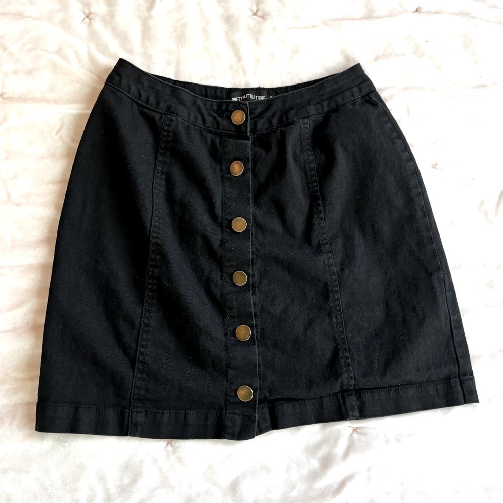 PrettyLittleThing Black A-Line Mini Skirt Casual Work